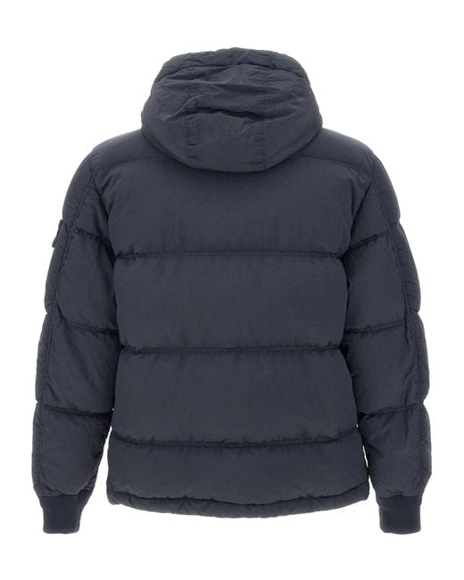 Stone Island Blue Logo Patch Zipped Jacket for men