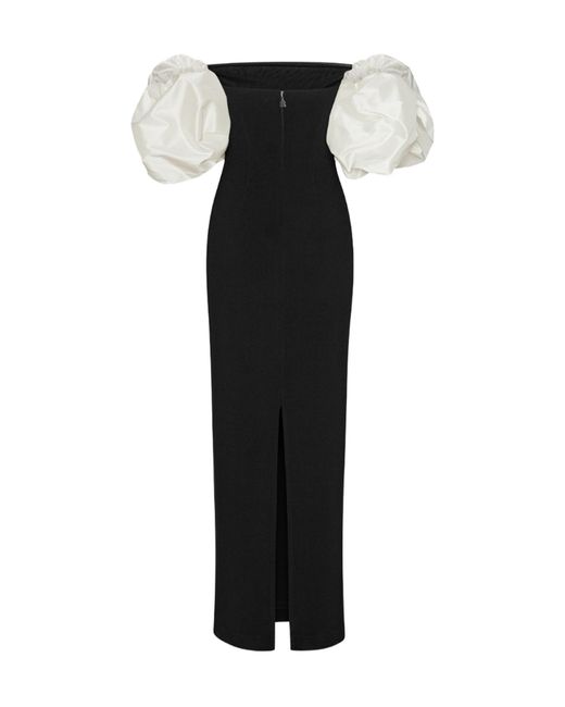 ROTATE BIRGER CHRISTENSEN Black Puff Sleeve Maxi Dress