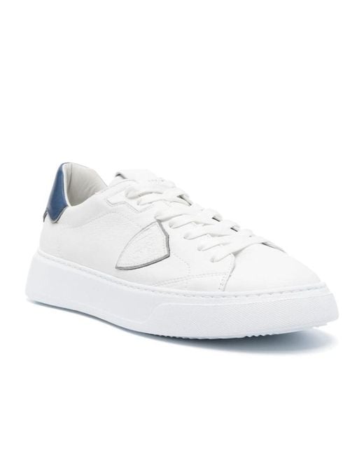 Philippe Model White Temple Veau Lace-Up Sneakers for men