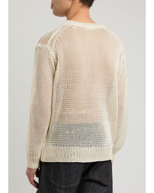 Jil Sander Natural Open-Knit Silk Jumper for men