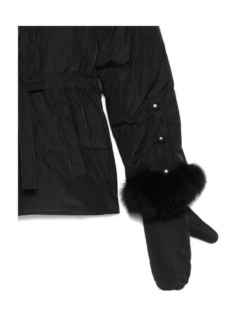 Yves Salomon Black Quilted Down Jacket