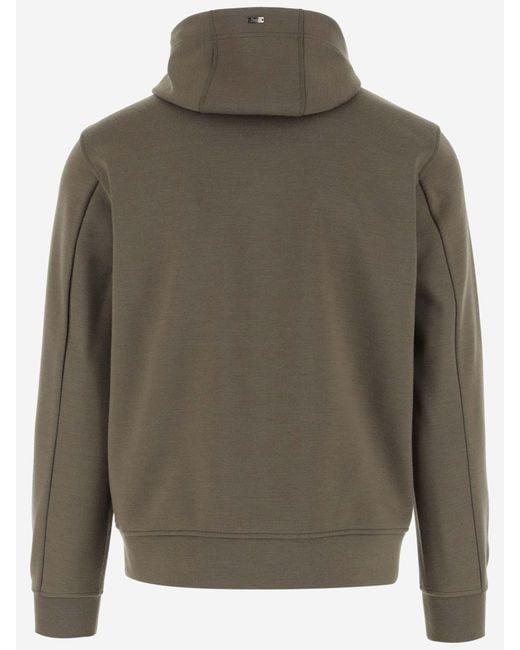 Herno Green Quilted-Panel Hooded Jacket for men