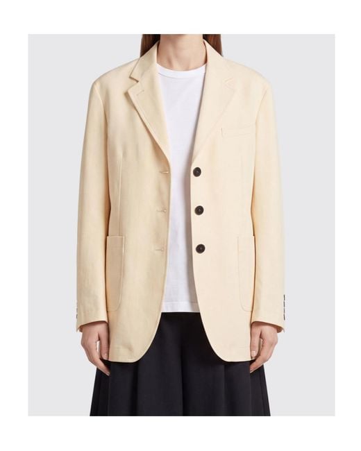 Studio Nicholson Natural Long-Sleeved Suit Jacket