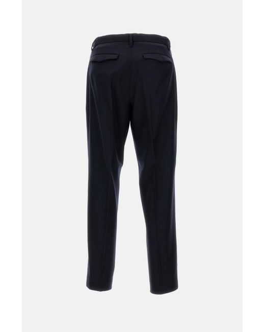 Barena Blue Pressed Crease Tailored Pants for men