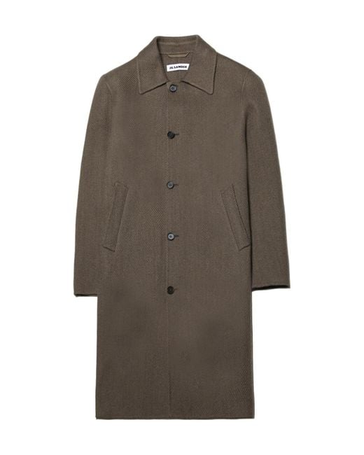 Jil Sander Brown Long-Sleeved Coat for men