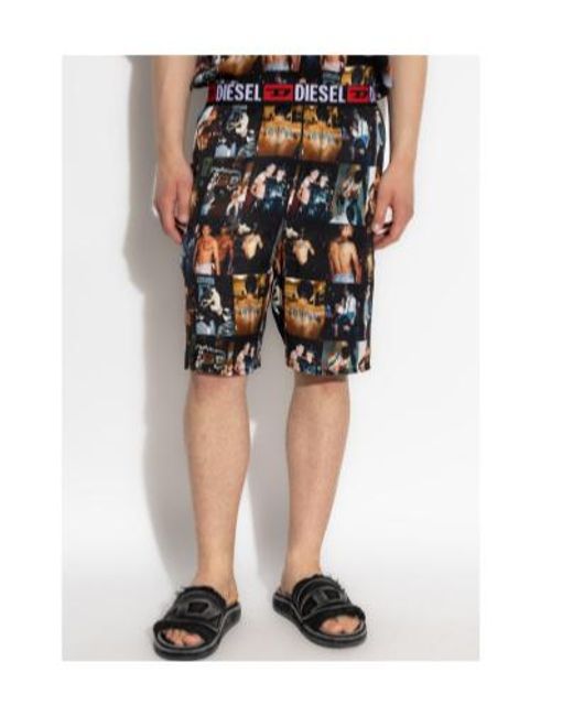 DIESEL Blue X Tom Of Finland Foundation Graphic-Print Shorts for men