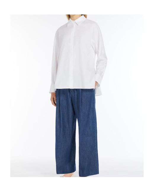 Max Mara White 'S Conero Buttoned Long-Sleeved Oxford Shirt