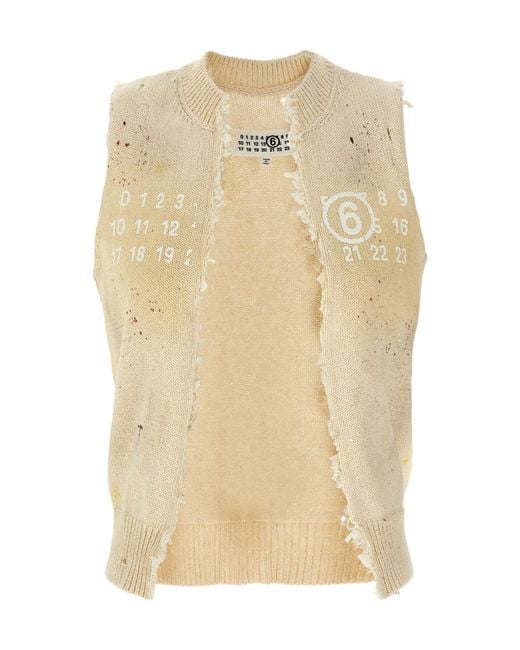 MM6 by Maison Margiela Natural Numeric Distressed Vest