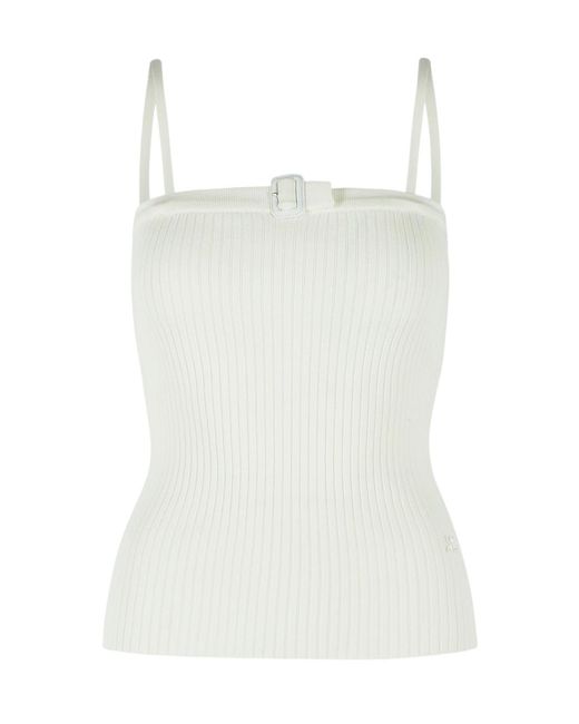 Courreges White Buckle Tank Top