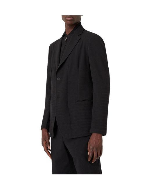 Emporio Armani Black Tailored Blazer for men