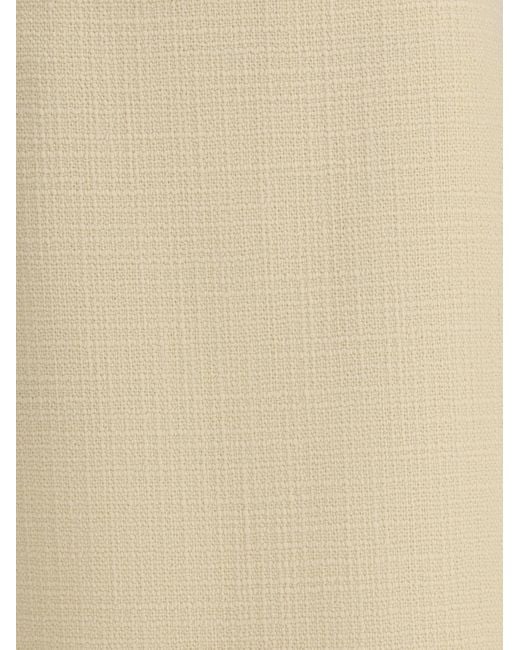 Valentino Natural Straight Hem Tweed Skirt
