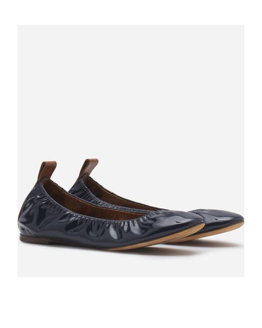Lanvin Blue Ruched Detail Ballerina Shoes