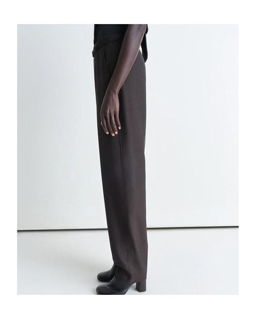 Lemaire Black Tapered Leg Tailored Trousers