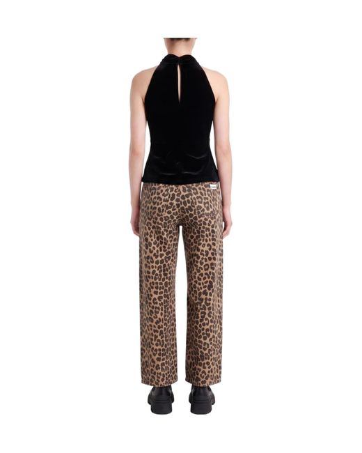 Ganni Black Solid-Color Knitted Sleeveless Top