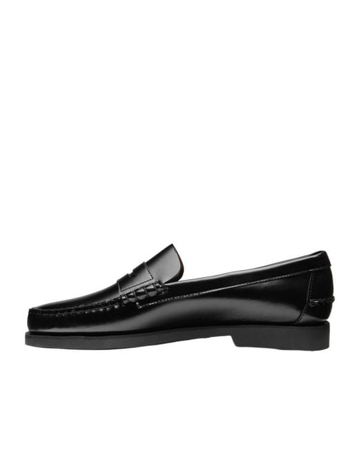 Sebago Black Dan Po Lt Leather Loafers for men