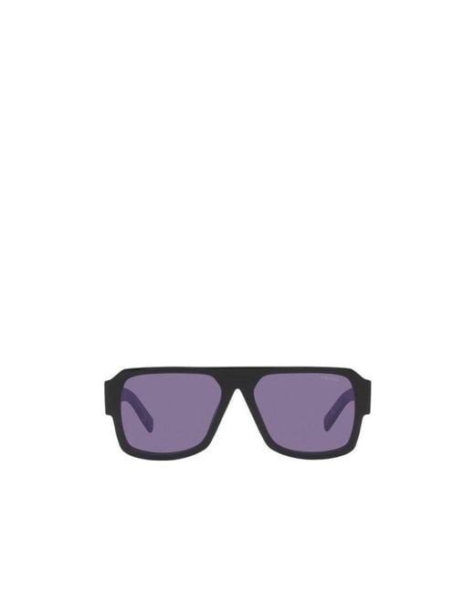 Prada Purple Eyewear Rectangular Frame Sunglasses for men