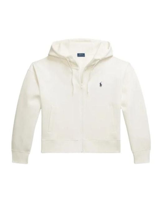 Polo Ralph Lauren White Zip-Fastening Hoodie