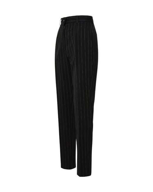 Dolce & Gabbana Black Striped Tailored Trousers