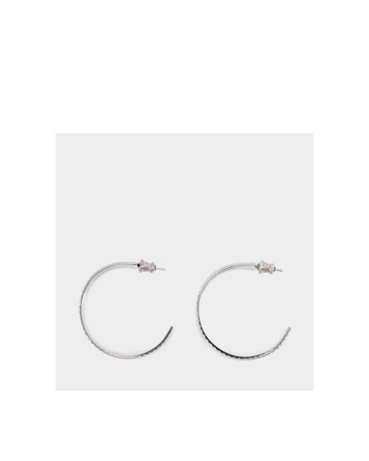 Ivi White Slot Hoop Earrings