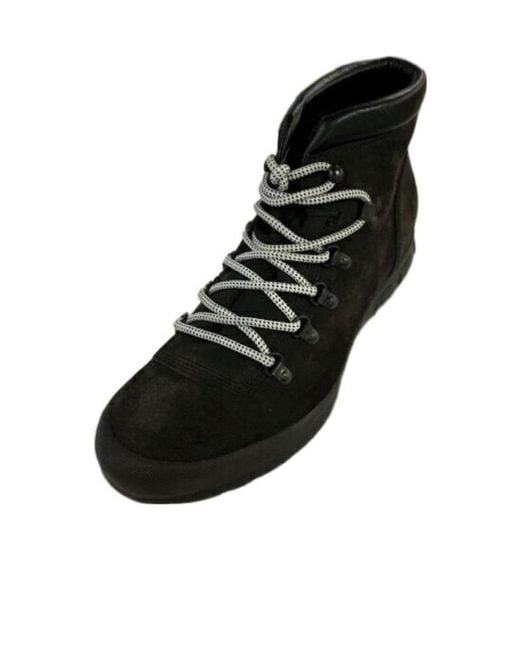 Emporio Armani Black Logo Tied With High-Top Casual Sneakers for men
