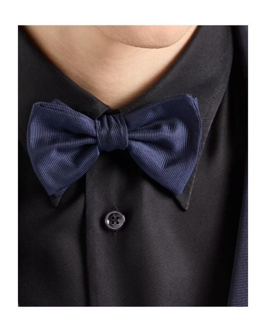 Giorgio Armani Blue Ribbed Bow Tie for men