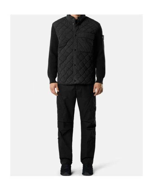 Stone Island Black Loose-Fit Cargo Trousers for men