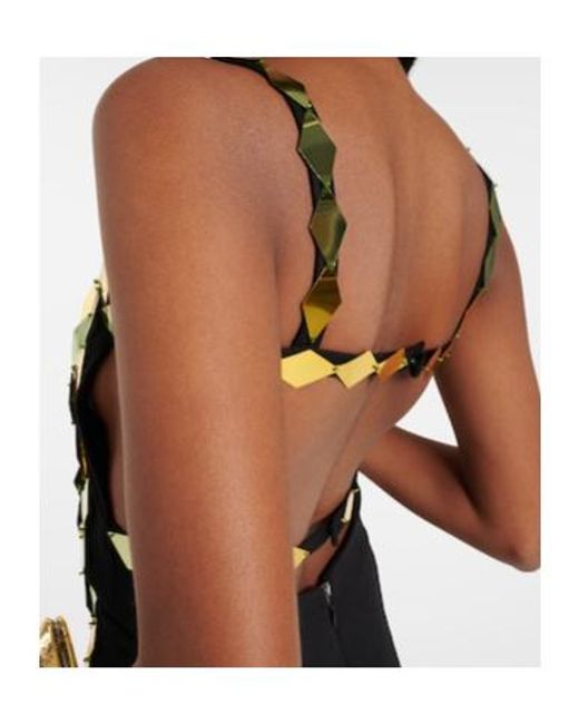 The Attico Metallic Rue Embellished Minidress