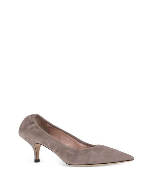 P.A.R.O.S.H. Brown Suede Point-Toe Pumps