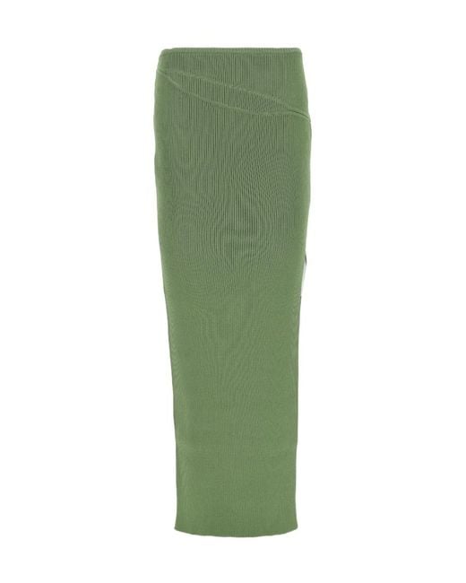 Christopher Esber Green Ribbed Skirt