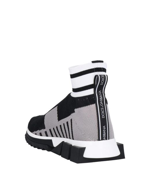 Dolce & Gabbana Black Colorful Knitted Casual Shoes