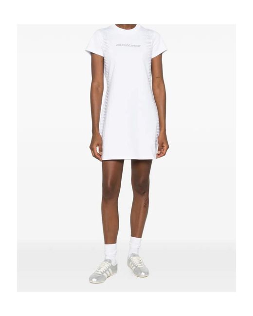 Casablanca White Short-Sleeved Crewneck Dress