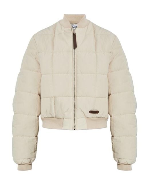 Moschino Natural Quilted Bomber Jacket