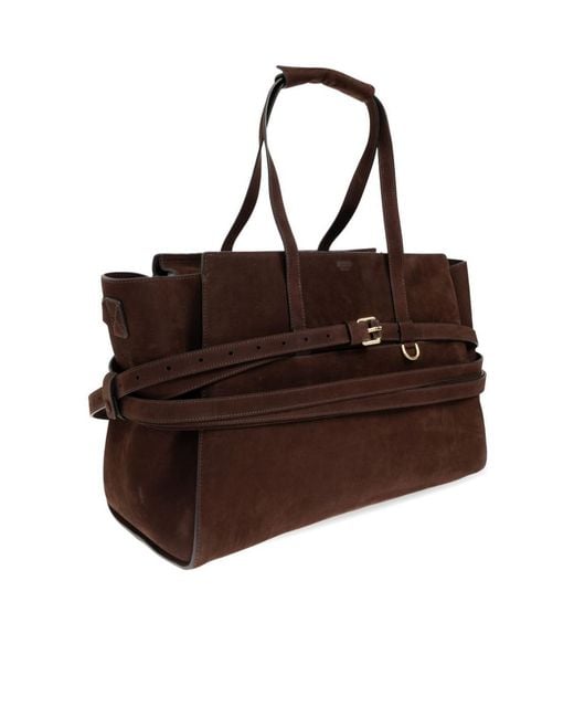 Moschino Brown Tie Me Top Handle Handbag