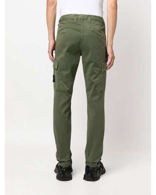Stone Island Green Logo Details Tooling Casual Pants for men