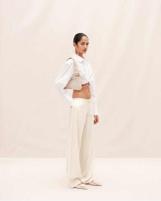 Jacquemus White Le Pantalon Mentalo Wide-Leg Trousers