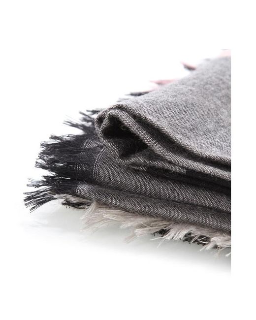 Burberry Gray Plaid Detail Scarf