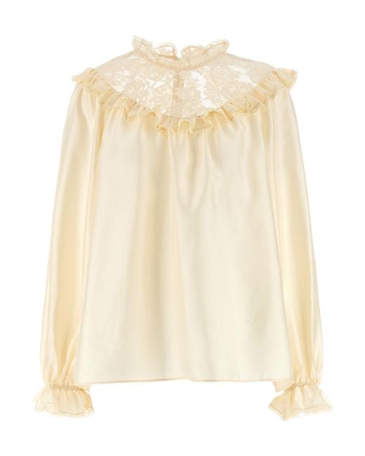Zimmermann Natural 'Lace Billow' Blouse