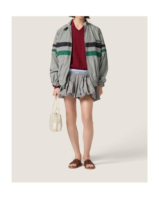 Miu Miu Gray Silk Tech Blouson