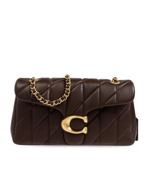 COACH Black Tabby 26 Logo Detailed Shoulder Bag