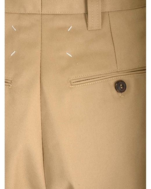 Maison Margiela Natural Plated Wide-Leg Pants