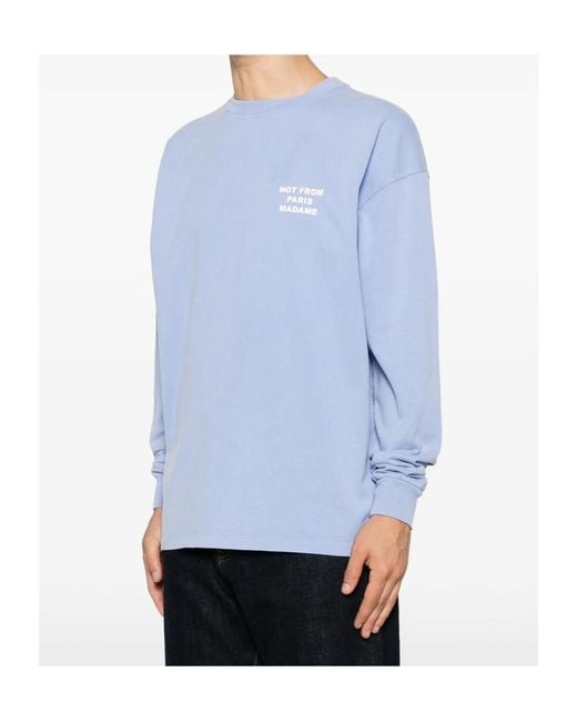 Drole de Monsieur Blue Long-Sleeved T-Shirt for men