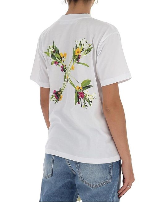 Off-White c/o Virgil Abloh White Floral Arrow Print T-Shirt