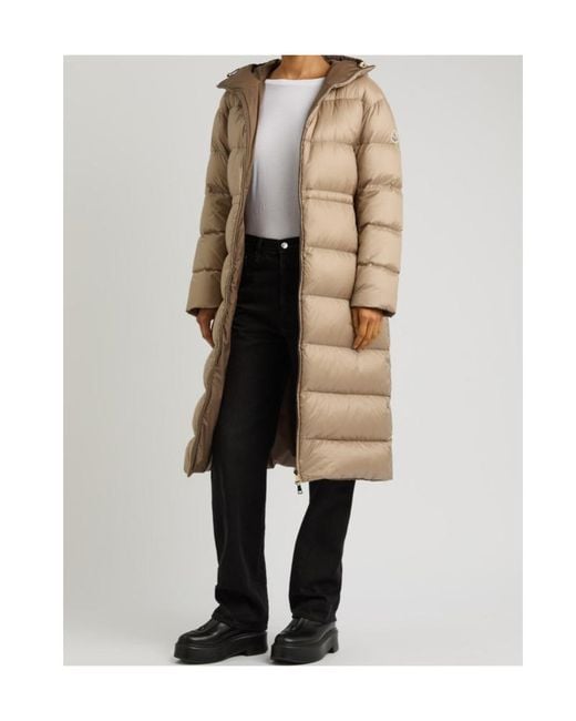 Moncler Natural Boulogne Reversible Quilted Shell Coat