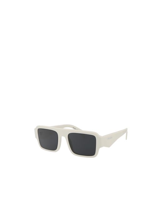 Prada White Eyewear Rectangular Frame Sunglasses for men