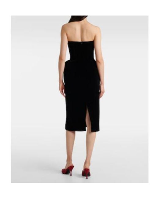 David Koma Black Velvet Bustier Dress