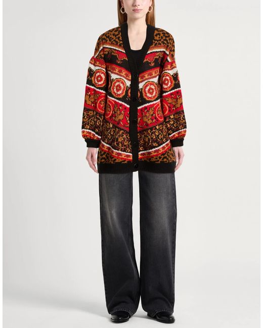 Farm Rio Red Jacquard-Knit Cardigan