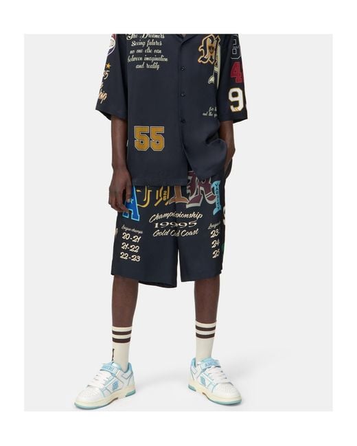 Amiri Black Varsity Patch Shorts for men