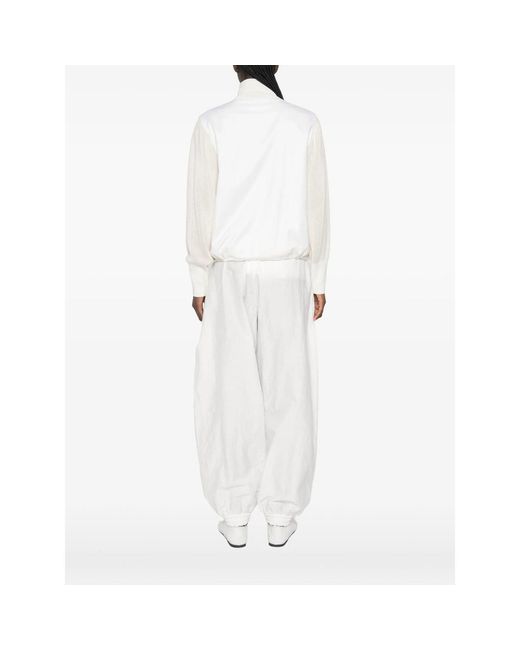 Fabiana Filippi White Stand-Collar Zip-Up Casual Jacket