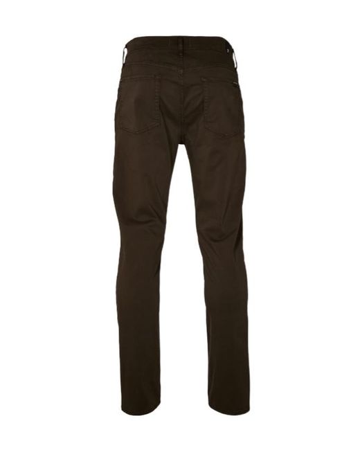 7 For All Mankind Black Slimmy Sateen Slim Fit Trouser for men