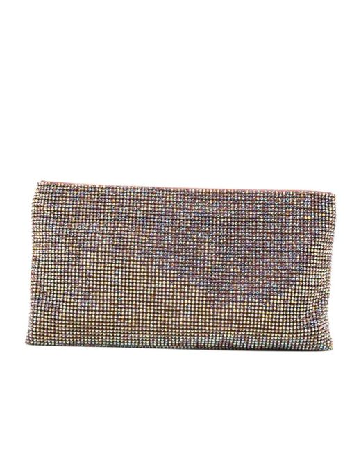 Benedetta Bruzziches Gray Your Best Friend La Petite Embellished Clutch Bag